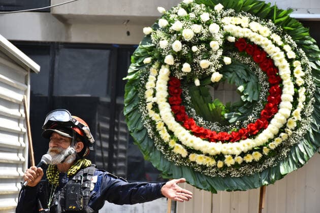 2th Anniversary of the September 19 Earthquake MEXICO CITY , MEXICO - SEPTEMBER 19: Moles Carlos Cienfuegos speaks during a Mass by people who lost their lives in the earthquake of 2017 at Tlalpan Multifamily on September 19, 2019 in Mexico City, Mexico. The earthquake of September 19, 2017 with a magnitude of 7.1 on scale Richter occurred at 13:14 hours left 369 dead throughout the country and hundreds of victims  Copyright: xCarlosxTischlerx EYE_1378