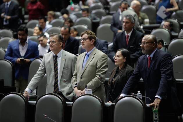 September 19, 2019: EUM20190919NAC61.JPG .CIUDAD DE MEXICO. CongressCongreso-Diputados.- 19 de septiembre de 2019.- La Camara de Diputados durante la sesion que discute las leyes secundarias de la reforma educativa. En la imagen Tonatiuh Bravo, Juan Carlos Romero Hicks, Veronica Juarez y Rene Juarez Cisneros. Foto: Agencia EL UNIVERSALIvan StephensEELG Copyright: xElxUniversalx
