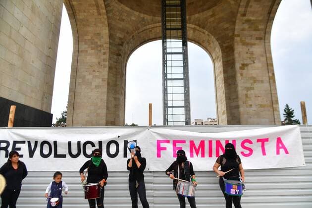 September 19, 2019: EUM20190919SOC07.JPG .CIUDAD DE MEXICO. ProtestProtesta-Feminista.- 19de septiembre de 2019. Aspectos de la marcha denominada Terremoto Feminista en protesta por los feminicidios, que salio del Monumento a la Revolucion y llego al Ãngel de la Independencia. Foto: Agencia EL UNIVERSALBerenice FregosoEELG Copyright: xElxUniversalx