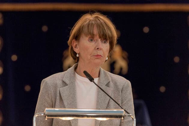 Fünfzigster Jahrestag der Einweihung der Kölner Synagoge. Die Oberbürgermeisterin der Stadt Köln, Henriette Reker, hält am 20. September 2019 ihre Ansprache zur Feier des 50.Jahrestages der Einweihung der Synagoge. Köln Nordrhein-Westfalen Deutschland