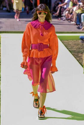 Milan Fashion Week, Women Spring Summer 2020. Milan, Women s Fashion, Spring Summer 2020. MSGM catwalk Pictured: Model  Copyright: xSimonaxChiocciax xIPAx xFotosickix