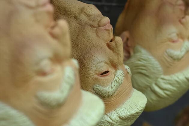 US President President Donald Trump latex mask manufacturing CUERNAVACA, MEXICO - SEPTEMBER 23: masks of U.S president Donald Trump seen during a manufacturing process, to be sold in stores around the world, on September 23, 2019 In Cuernavaca, Mexico  Copyright: xCarlosxTischlerx EYE_05348