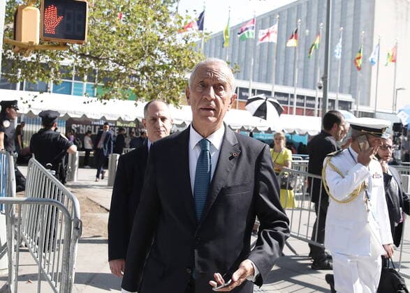 NEW YORK CITY, USA - SEPTEMBER 23, 2019: Portugal s President Marcelo Rebelo de Sousa seen by the Headquarters of the United Nations ahead of the 74th Session of the UN General Assembly. Valery Sharifulin TASS  TS0BC200