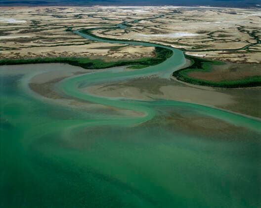 Aerial - McArthur River near delta Gulf of Carpentaria. Northern Territory, Australia.  Copyright: Jean-PaulxFerrero 10766601