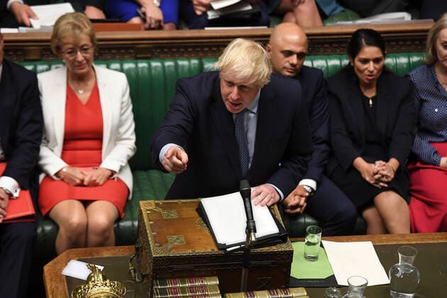 Bilder des Jahres 2019, News 09 September News Themen der Woche KW39 News Bilder des Tages (190925) -- LONDON, Sept. 25, 2019 -- British Prime Minister Boris Johnson makes a statement at the House of Commons in London, Britain, on Sept. 25, 2019. British Prime Minister Boris Johnson faced enormous pressure as the parliament re-opened Wednesday after the Supreme Court ruled his act to suspend the parliament for five weeks was unlawful. (Jessica Taylor UK Parliament Handout via Xinhua) HOC MANDATORY CREDIT: UK Parliament Jessica Taylor BRITAIN-LONDON-PARLIAMENT-REOPENING HanxYan 