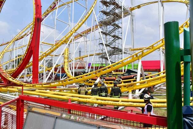 Mexiko-Stadt, Achterbahn entgleist in Freizeitpark La Feria de Chapultepec September 28, 2019: EUM2019092ACT03.JPG.CIUDAD DE MEXICO. AccidentAccidente-Feria Chapultepec.- 28 de septiembre de 2019. El accidente ocurrido en el juego mecanico conocido como Quimera en la Feria de Chapultepec deja dos personas fallecidas y dos heridas. Foto: Agencia EL UNIVERSALHugo GarciaEELG Copyright: xElxUniversalx