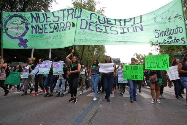 Mexiko, Demonstration für die Entkriminalisierung von Abtreibung in Mexiko-Stadt September 28, 2019: EUM20190928NAC10.JPG.CIUDAD DE MEXICO. ProtestProtesta-Aborto.- 28 de septiembre de 2019. Aspectos de la marcha a favor de la legalizacion del aborto, que partio del Monumento a la Madre al Zocalo capitalino. Foto: Agencia EL UNIVERSALCarlos MejiaEELG Copyright: xElxUniversalx
