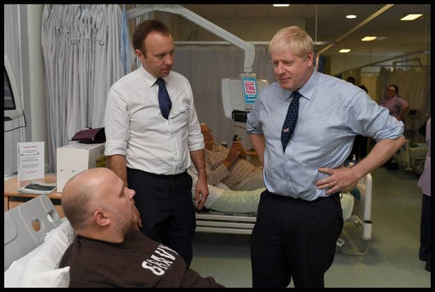 . 29 09 2019. Manchester , United Kingdom. Conservative Party Conference- Day One. The Prime Minister Boris Johnson visits North Manchester General Hospital with the Health Secretary Matt Hancock during the Conservative Party Conference Hotel in Manchester day one of the Conservative Party Conference  xAndrewxParsonsx xi-Imagesx IIM-20194-0023