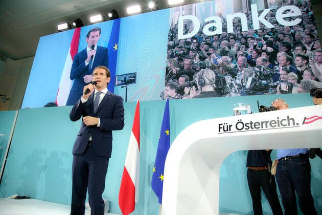 Bilder des Jahres 2019, News 09 September News Themen der Woche KW39 Sebastian Kurz bei der Wahlfeier der ÖVP zu den gewonnenen Nationalratswahlen in Österreich im Kursalon am Stadtpark. Wien, 29.09.2019 *** Sebastian Kurz at the ÖVP election celebration for the won national elections in Austria in the Kursalon am Stadtpark Vienna, 29 09 2019 Foto:xB.xLoschanx xFuturexImage