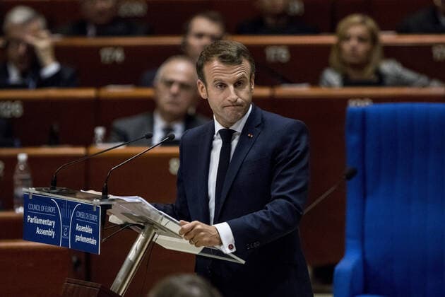 French President Emmanuel Macron NEWS : President Macron au parlmement de strasbourg - 01 10 2019 ELYxandrocegarra panoramic 