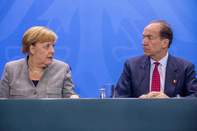 Deutschland, Berlin, Bundeskanzleramt, Gespräch von Bundeskanzlerin Angela Merkel CDU mit den Vorsitzenden internationaler Wirtschafts- und Finanzorganisationen, Bundeskanzlerin Angela Merkel CDU, David Malpass Präsident, Weltbank, 01.10.2019
