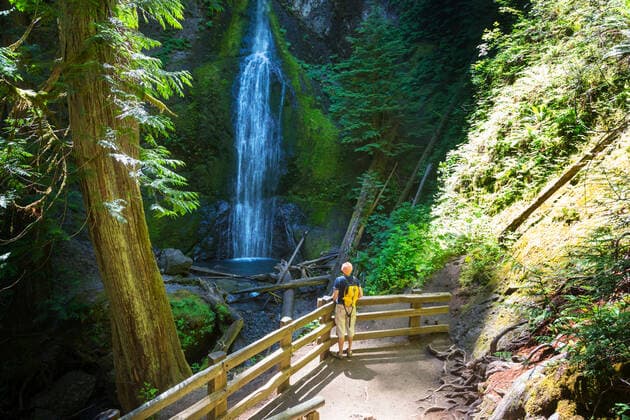 Beautiful waterfall in Vancouver island, Canada,model released, Symbolfoto ING_19071_29426