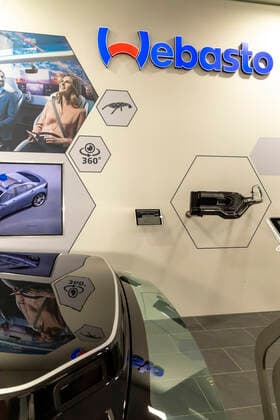 DEU, Deutschland, Hessen, Frankfurt am Main, 11.09.2019: Internationale Automobil-Ausstellung, IAA, Frankfurt am Main. Eine der größten und international bedeutendsten Automobilfachmessen der Welt. Zulieferer Webasto.