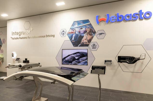DEU, Deutschland, Hessen, Frankfurt am Main, 11.09.2019: Internationale Automobil-Ausstellung, IAA, Frankfurt am Main. Eine der größten und international bedeutendsten Automobilfachmessen der Welt. Zulieferer Webasto.