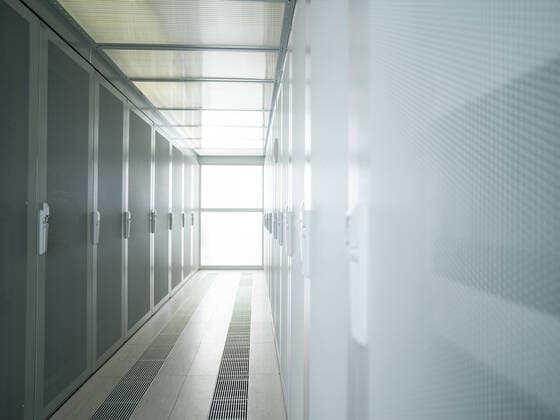 modern server room with white servers and hardwares in a internet data center,model released, Symbolfoto ING_32193_156801