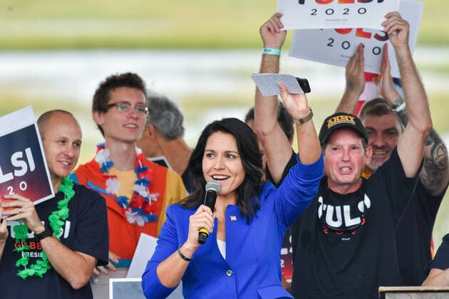 October 5, 2019, Charleston, SC, United States: Charleston, United States. 05 October, 2019. U.S. Representative and Democratic Presidential hopeful Tulsi Gabbard addresses supporters at the annual SCDP Blue Jamboree October 5, 2019 in Charleston, South Carolina. Charleston United States - ZUMAe02_ 20191005_zaf_e02_025 Copyright: xRichardxEllisx