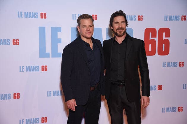 Bilder des Jahres 2019, Entertainment 10 Oktober Entertainment Themen der Woche KW40 Entertainment Bilder des Tages Paris, Le Mans 66 Premiere Premiere du film Le Mans 66 Le Mans 66. Christian Bale. Matt Damon. 245853 2019-10-06 Paris France  Copyright: xSergexArnalx xStarfacex STAR_245853_052