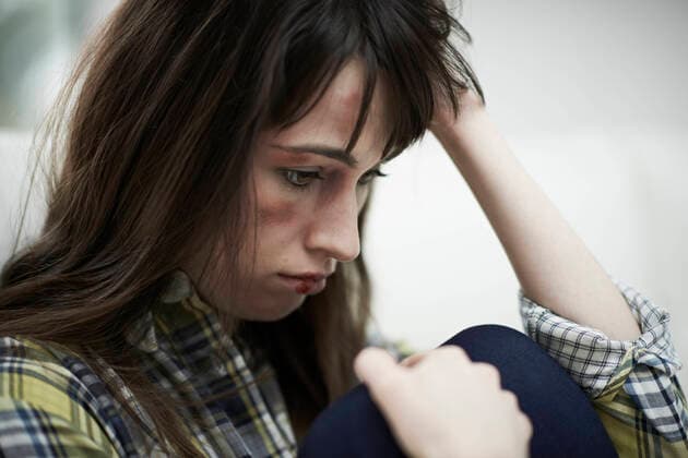 Female Victim Of Domestic Abuse At Home,model released, Symbolfoto ING_39524_02389
