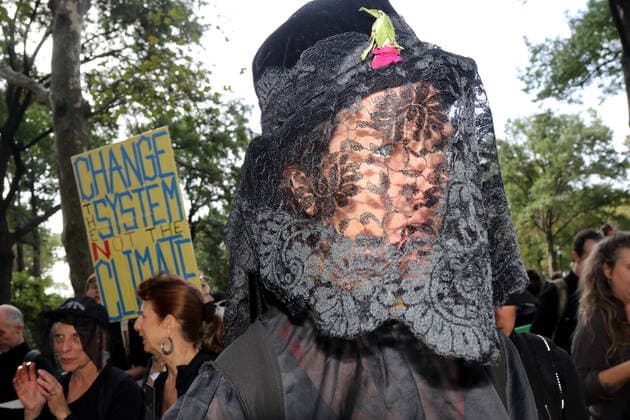 October 7, 2019, New York City, New York, US: Climate action group Extinction Rebellion launched a series of climate change protests around the globe on 7 October 2019, that featured large numbers of New York climate activists descending on lower Manhattan in actions that saw the iconic Charging Bull statute showered In Fake Blood and a die-in at the New York Stock Exchange on Wall Street, resulted in many arrests. New York City US - ZUMAl135 20191007_zap_l135_025 Copyright: xG.xRonaldxLopezx