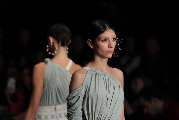 Models present creations of the Mexican brand Bernarda during the second day of the Mexico Mercedes-Benz Fashion Week, in Mexico City, Mexico, 08 October 2019. Mexico Mercedes-Benz Fashion Week !ACHTUNG: NUR REDAKTIONELLE NUTZUNG!  Copyright: xMarioxGuzmanx AME7165 20191009-637061922091797791