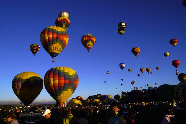 October 9, 2019, Albuquerque, NEW MEXICO, USA: 100919 .Balloons take off during Wednesday s Flight of the Nations Mass Ascension. Photographed on Wednesday October 9, 2019 . Journal Albuquerque USA - ZUMAab1_ 20191009_zaf_ab1_004 Copyright: xAdolphexPierre-Louisx