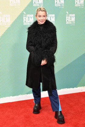 October 8, 2019, London, United Kingdom of Great Britain and Northern Ireland: Jess Woodley arriving at the premiere of Portrait Of A Lady On Fire during the 63rd BFI London Film Festival at the Embankment Garden Cinema on October 8 2019 in London, England London United Kingdom of Great Britain and Northern Ireland Copyright: xFamousx