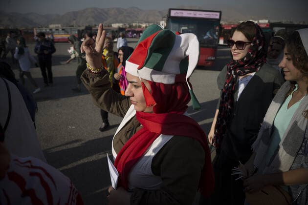 October 10, 2019, Tehran, Iran: Iranian women cheer as they arrive at the Azadi Stadium to watch the 2022 World Cup qualifier soccer match between Iran and Cambodia, in Tehran, Iran. Iranian women were freely allowed into the stadium for the first time in decades. They had been banned since 1981. Tehran Iran - ZUMAf146 20191010_zip_f146_063 Copyright: xRouzbehxFouladix