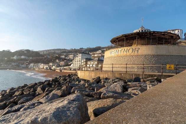 Ventnor, Isle of Wight, UK. February 2019. This popular seaside resort seen along the Esplanade in winter sunshine. 65197_14_4387_154