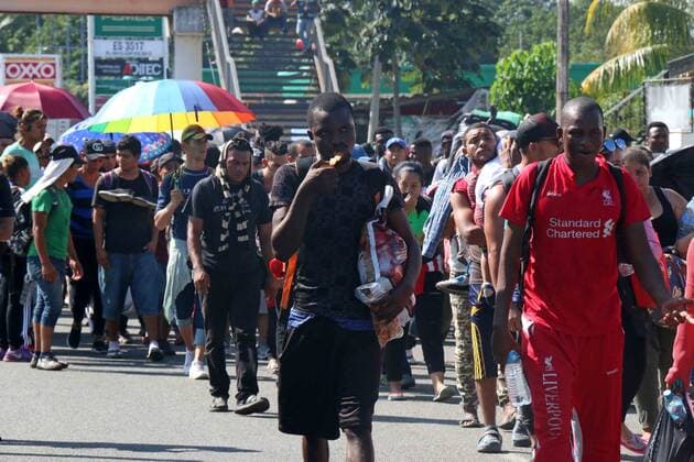 October 12, 2019: EUM20191012NAC05.JPG.TAPACHULA, Chis. MigrantsMigrantes-Caravana.- 12 de octubre de 2019. Caravana conformada por casi dos mil migrantes de Centroamerica, Cuba y Haiti salio por la manana de Tapachula, Chiapas, rumbo a la frontera con Estados Unidos. Foto: Agencia EL UNIVERSALEELG Copyright: xElxUniversalx