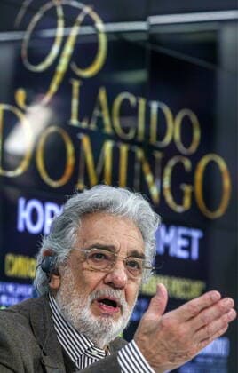 MOSCOW, RUSSIA - OCTOBER 15, 2019: Spanish tenor Placido Domingo gives a press conference on his October 17 concert at Crocus City Hall. Alexander Shcherbak TASS  TS0BEE61