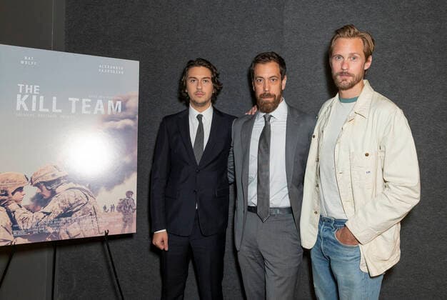 New York special screening of The Kill Team Nat Wolff, Dan Krauss and Alexander Skarsgard attend special screening of The Kill Team at Landmark at 57 West New York New York United States  LevxRadin