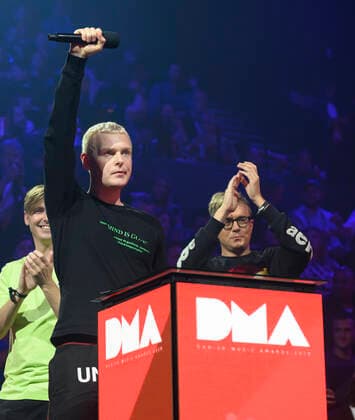 Modtager af prisen som AArets Danske Rocknavn AArets Danske Rocknavn Minds of 99 paa scenen under Danish Music Awards 2019 i K.B. Hallen torsdag den 17. oktober 2019. , Copenhagen Copyright: TorbenxChristensen TorbenxChristensenx COP300 spdk20191017-223026-L