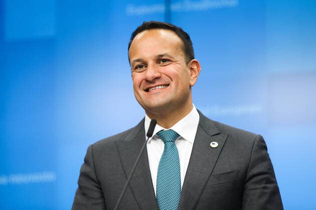 (191017) -- BRUSSELS, Oct. 17, 2019 -- Irish Prime Minister Leo Varadkar attends a press conference during an EU summit in Brussels, Belgium, on Oct. 17, 2019. The two-day summit kicked off on Thursday. The European Union (EU) and Britain have reached a new Brexit deal, President of the European Commission Jean-Claude Juncker said on Thursday. ) BELGIUM-BRUSSELS-EU-SUMMIT-NEW BREXIT DEAL ZhengxHuansong 