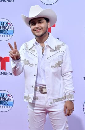 Musical artist Christian Nodal arrives for the fifth annual Latin American Music Awards at the Dolby Theatre in the Hollywood section of Los Angeles on Thursday, October 17, 2019. The annual event honors outstanding achievements for artists in the Latin music industry.  LAP20191017432 JIMxRUYMEN