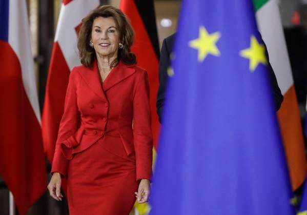 Chancellor of Austria Brigitte Bierlein pictured during the second day of the EU summit meeting, Friday 18 October 2019, at the European Union headquarters in Brussels.  THIERRYxROGE 05688716