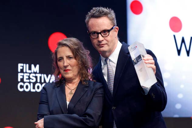 Petra Müller und Nicolas Winding Refn bei der Verleihung der Film Festival Cologne Awards 2019 auf dem 29. Film Festival Cologne im E-Werk. Köln, 17.10.2019