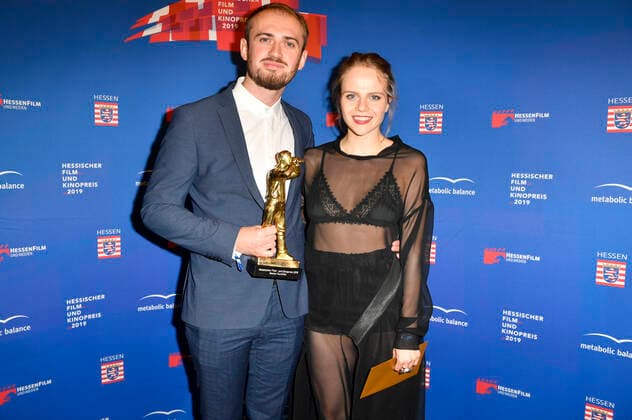 Aliaksei Paluyan und Lili Epply bei der 30. Verleihung des Hessischen Film- und Kinopreises 2019 in der Alten Oper. Frankfurt, 18.10.2019