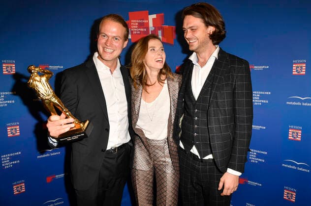 Tom Sommerlatte, Karin Hanczewski und Sebastian Fräsdorf bei der 30. Verleihung des Hessischen Film- und Kinopreises 2019 in der Alten Oper. Frankfurt, 18.10.2019