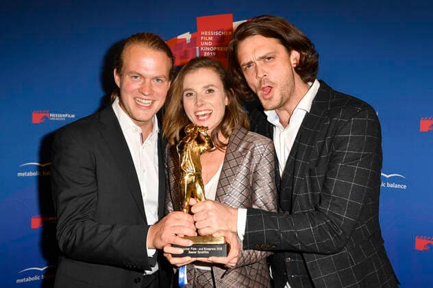 Tom Sommerlatte, Karin Hanczewski und Sebastian Fräsdorf bei der 30. Verleihung des Hessischen Film- und Kinopreises 2019 in der Alten Oper. Frankfurt, 18.10.2019