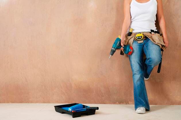 Woman Wearing Tool Belt,model released, Symbolfoto,property released 03B74019
