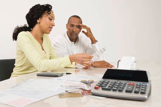 Couple Doing Personal Finances,model released, Symbolfoto,property released 03B93521