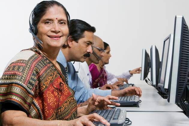 Customer Service Reps in Call Center,model released, Symbolfoto,property released 03C02595