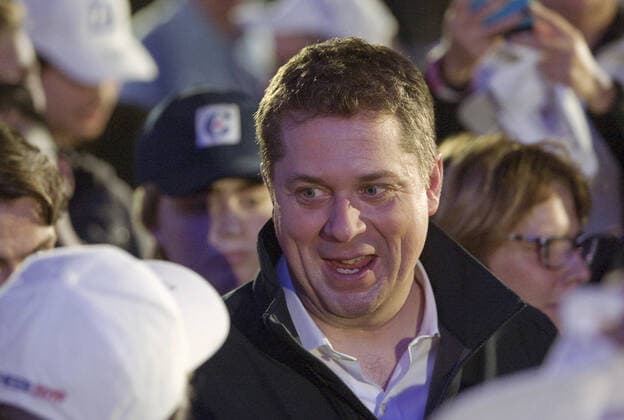 Canadian Conservative Party leader Andrew Scheer speaks to constituents at a rally in Richmond, British Columbia, October 20, 2019 during the last day of federal election campaigning. Election day is tomorrow, October 21, 2019.  VAP2019102027 HEINZxRUCKEMANN