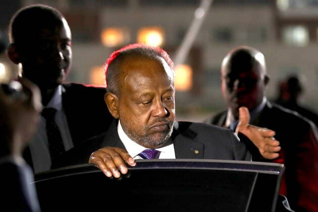 SOCHI, RUSSIA â€“ OCTOBER 22, 2019: Djibouti s President Ismail Omar Guelleh gets in the car at Sochi International Airport as he arrives to take part in the 2019 Russia-Africa Summit. Valery Sharifulin TASS Host Photo Agency  TS0BFEE6