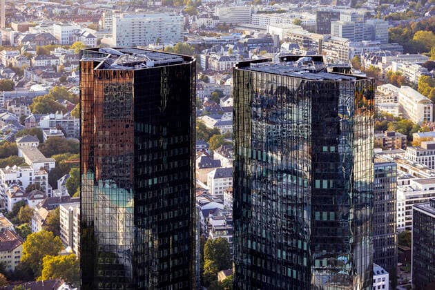 Der Deutsche Bank Tower in der Bankencity. Frankfurt, 20.10.2019