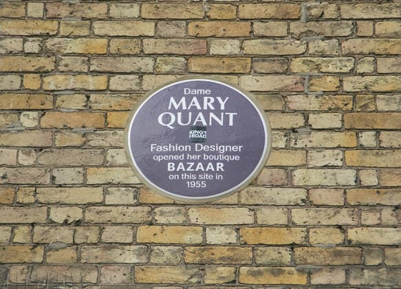 October 23, 2019, London, United Kingdom: A commemorative plaque in London s King Road honouring the British fashion designer Mary Quant who was influential in the 1960 s fashion movement. London United Kingdom - ZUMAs197 20191023_zab_s197_002 Copyright: xAmerxGhazzalx