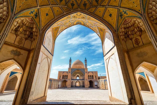 Agha Bozorg Mosque, Inner Courtyard, Kashan, Isfahan Province, Islamic Republic of Iran, Middle East Copyright: G&MxTherin-Weise 1131-1284