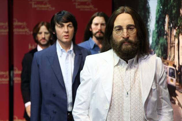 Ringo Starr & George Harrison & Paul Mccartney & John Lennon The Beatles Wax Figures On Abbey Road Set The Beatles Wax Figures Unveiling Hollywood, Los Angeles, California, USA 08 December 2011  Copyright: MaryEvansxAllstarxGrahamxWhitbyxBoot 12347152
