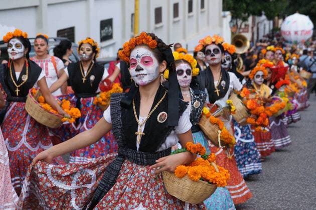October 26, 2019: EUM20191026SOC58.JPG.OAXACA, Oax. TraditionTradicion-La muerte se vive.- 26 de octubre de 2019. Aspectos de la comparsa tradicional En Oaxaca, Â¡La muerte se vive! , como parte de las actividades alusivas el Dia de Muertos. Foto: Agencia EL UNIVERSALEELG Copyright: xElxUniversalx