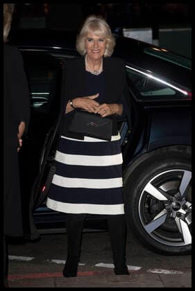 . 28 10 2019. London, United Kingdom. The Duchess of Cornwall arriving at the Riding A Dream premiere in London.  xStephenxLockx xi-Imagesx IIM-20320-0008